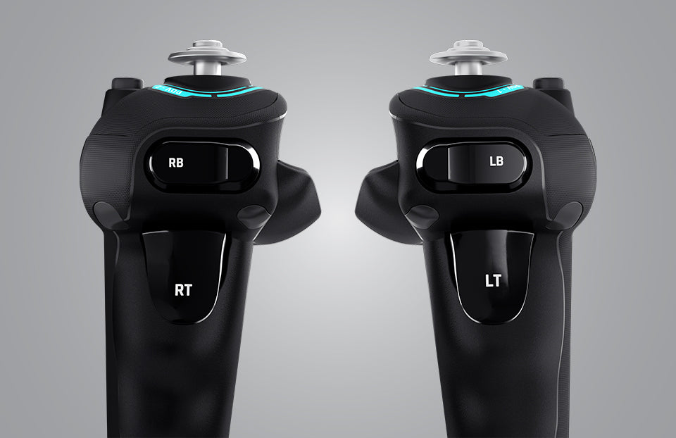 rudder controls integrated into handles