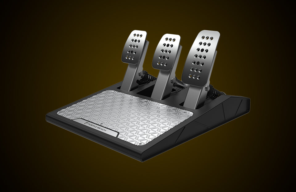 The fully adjustable aluminum pedal set can be adapted to the type of car you are using for ultimate racing immersion.